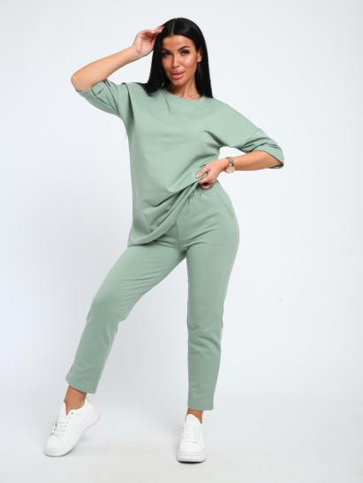 Костюм с брюками, футер с лайкрой (01048, оливковый) - фото 20