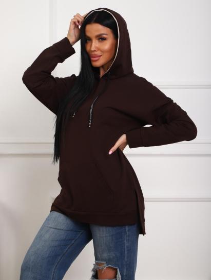 Толстовка футер с капюшоном (01074, шоколадный) - фото 1