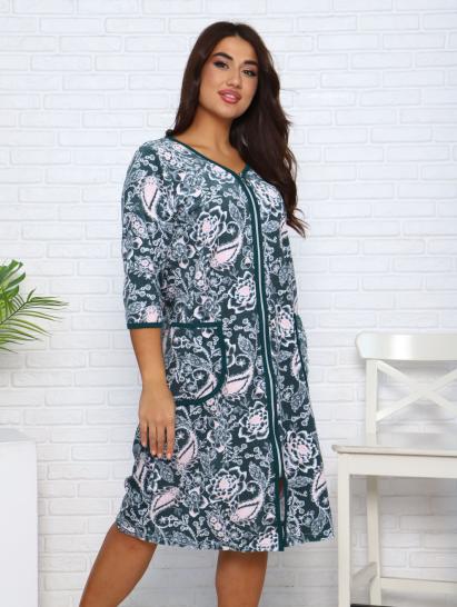 Халат велюровый на молнии, зеленый (941-7) - фото 5