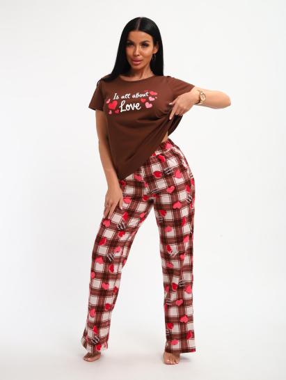 Пижама с брюками (01066, коричневый) - фото 12