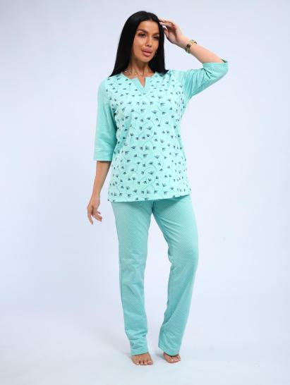 Пижама с брюками футер с начёсом (01059, бирюзовый) - фото 15