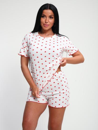 Пижама с шортами (01062, красный) - фото 4