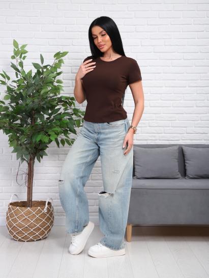 Футболка женская (01078, коричневый) - фото 4