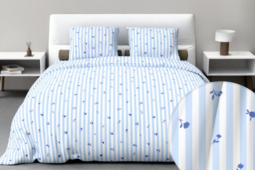 Комплект постельного белья Мильфлер голубой бязь - фото 1