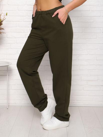 Брюки с карманами, футер с лайкрой 2-х нитка (00965, хаки) - фото 4