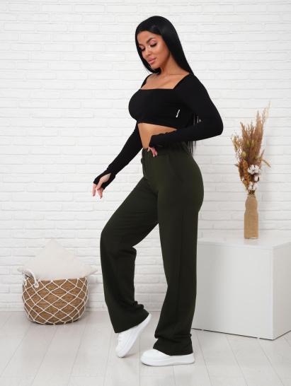 Брюки с карманами футер с лайкрой (01038, хаки) - фото 9