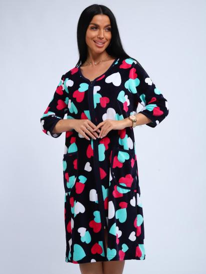 Халат велюровый на молнии (00941, бирюзовый) - фото 4