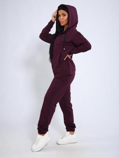 Костюм с брюками, футер с лайкрой 2-х нитка (00907, бордовый) - фото 12