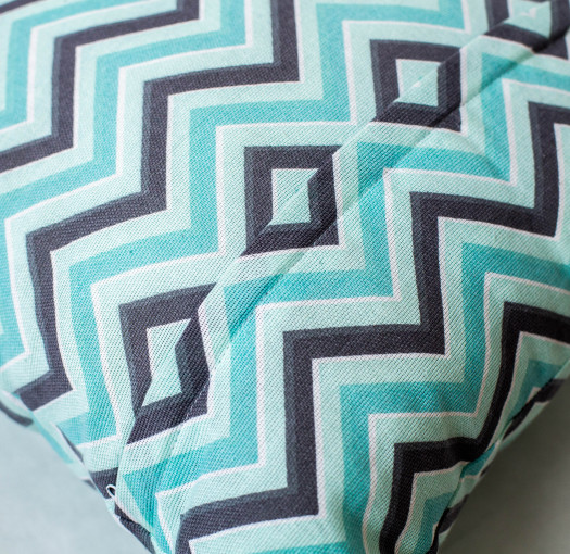 Подушка декоративная зигзаг бирюзовый - фото 3