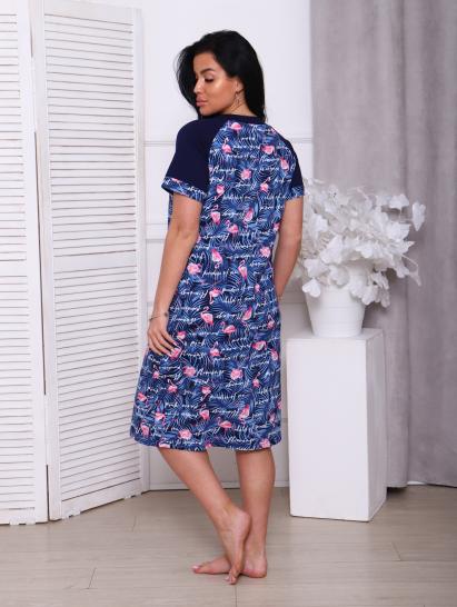 Халат женский на молнии с карманами, синий (908-1) - фото 6