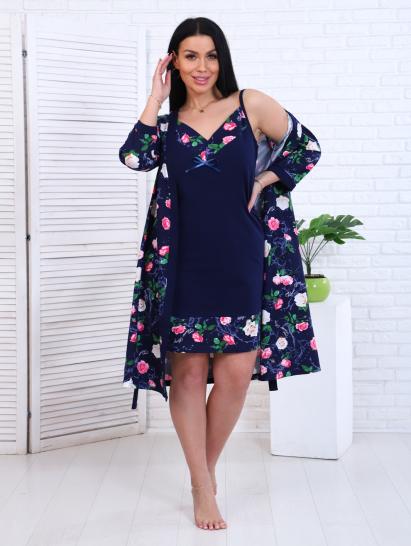 Пеньюар с сорочкой, синий (887-2) - фото 7