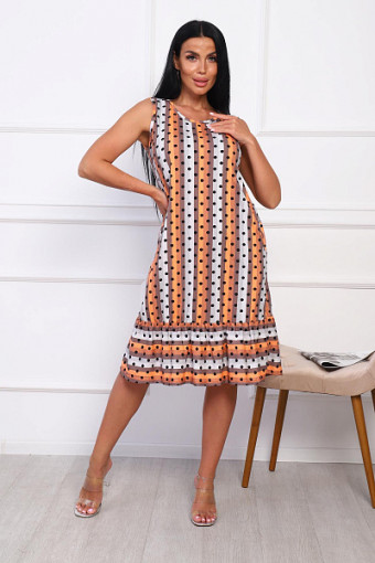 Сарафан с карманами (00977 вид 2, оранжевый) - фото 1