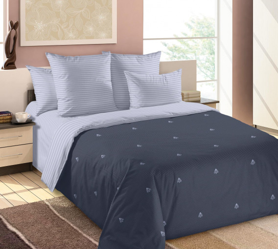 Комплект постельного белья Аристократ синий Сатин - фото 1