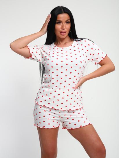Пижама с шортами (01062, красный) - фото 5
