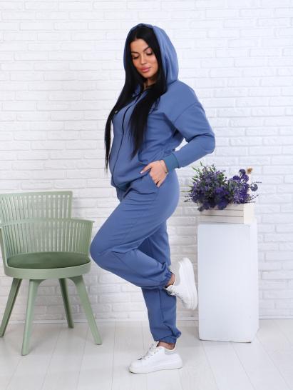 Костюм с брюками, футер с лайкрой 2-х нитка, синий (907-1) - фото 7