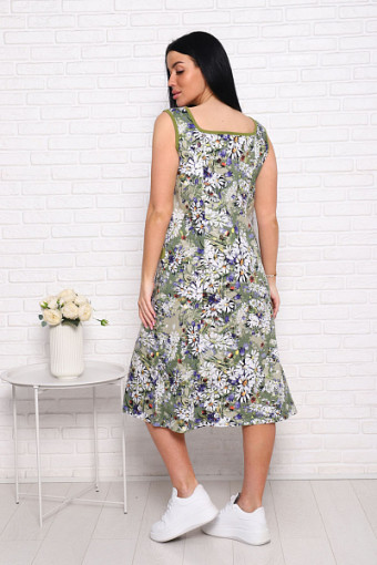 Сарафан с карманами (00981 вид 2, зеленый) - фото 2