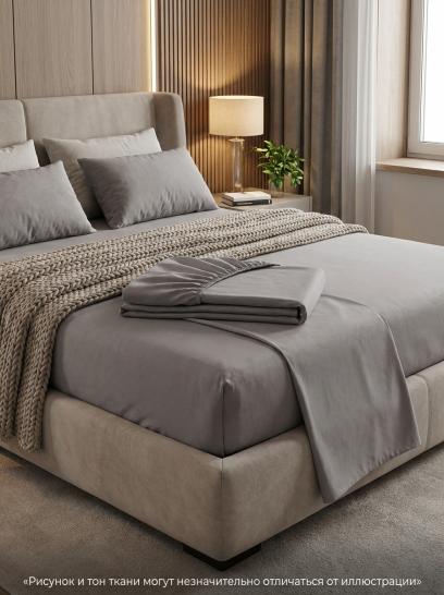 Простыня на резинке Грей сатин - фото 1