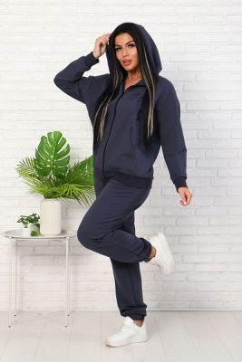 Костюм с брюками, футер с лайкрой 2-х нитка, антрацит (907 вид 2) - фото 3