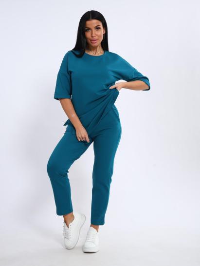 Костюм с брюками, футер с лайкрой (01048, бирюзовый) - фото 13