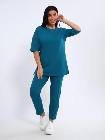 Костюм с брюками, футер с лайкрой (01048, бирюзовый) - фото 16