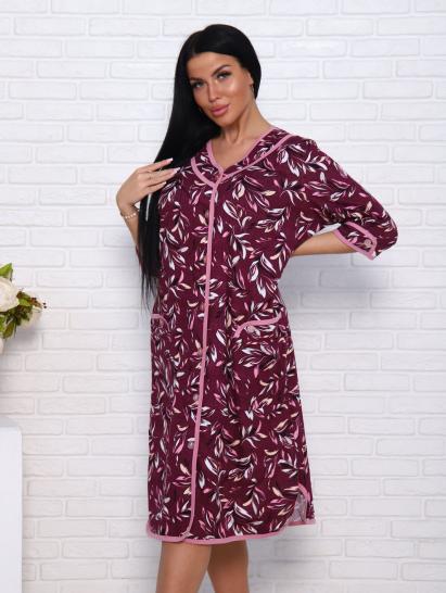 Халат женский на пуговицах с карманами, бордо (958-1) - фото 6