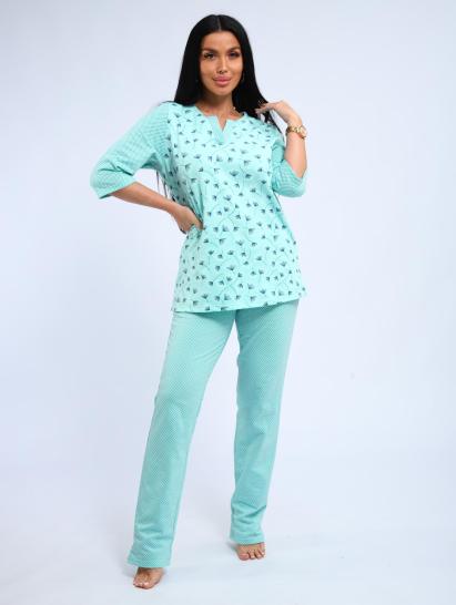Пижама с брюками футер с начёсом (01059, бирюзовый) - фото 1