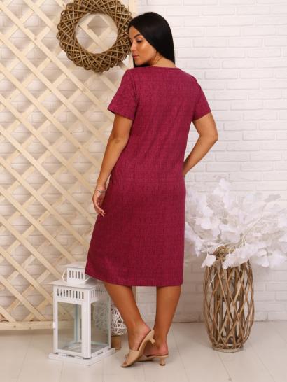 Платье с карманами, принт "Batterfly", бордо (713-2) - фото 4