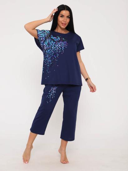 №124 Костюм с бриджами Костюм женский Синий - фото 1