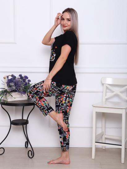 Костюм с брюками, принт, черный (896-1) - фото 8