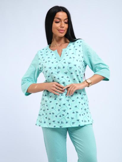 Пижама с брюками футер с начёсом (01059, бирюзовый) - фото 7