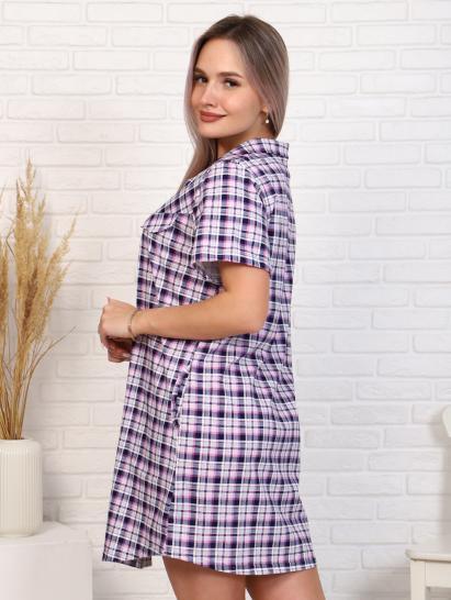 Халат - рубашка на пуговицах с карманами, сирень (890-3) - фото 8