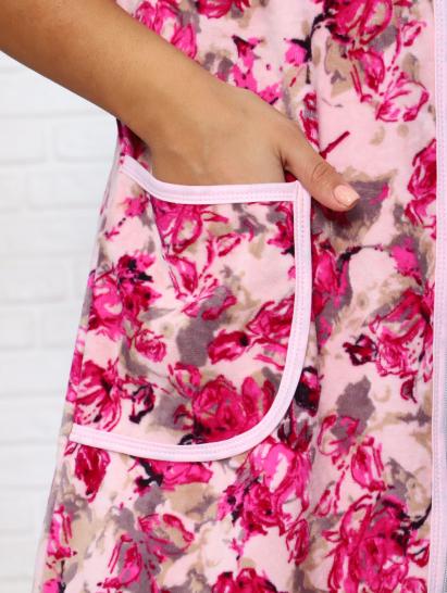 Халат велюровый на молнии, фуксия (941-5) - фото 14