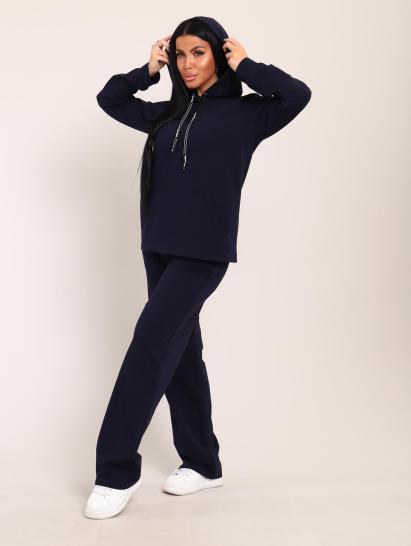 Костюм с капюшоном, футер с лайкрой (01045, темно-синий) - фото 13