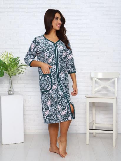 Халат велюровый на молнии, зеленый (941-7) - фото 3