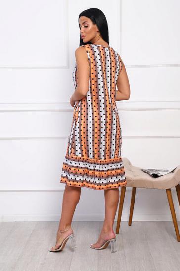 Сарафан с карманами (00977 вид 2, оранжевый) - фото 3