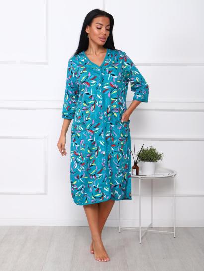 Халат женский на пуговицах с карманами (00958, изумрудный) - фото 13