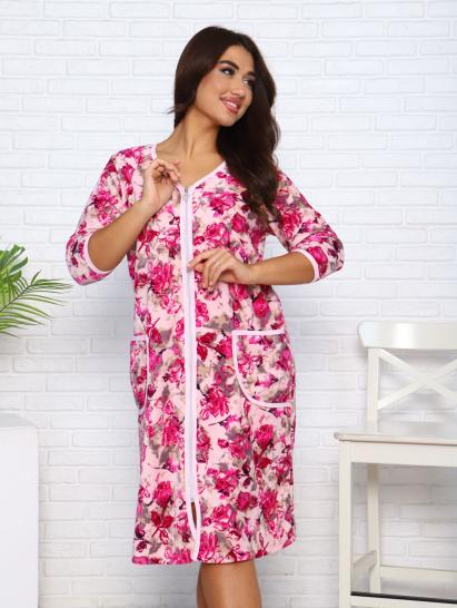 Халат велюровый на молнии, фуксия (941-5) - фото 5