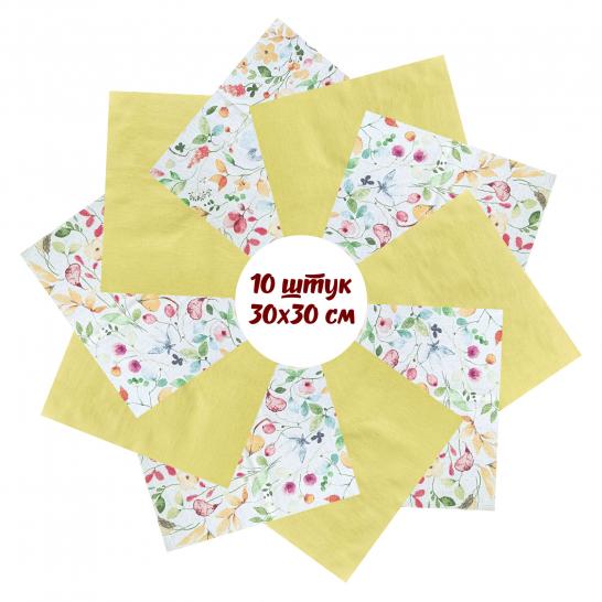 Набор лоскута Весеннее настроение желтый (10 лоскутов 30*30 см) - фото 3