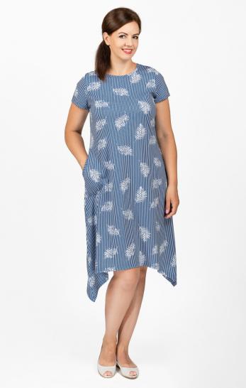 Платье с карманами, полоска (649-1) - фото 1