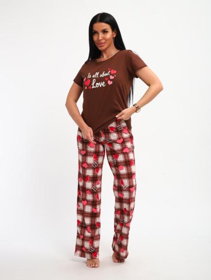 Пижама с брюками (01066, коричневый) - фото 16