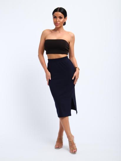 Юбка, футер (01056, темно-синий миди) - фото 1
