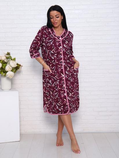Халат женский на пуговицах с карманами, бордо (958-1) - фото 13