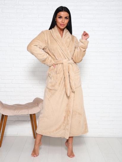 Халат запашной, велсофт (01023, бежевый) - фото 12