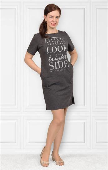 Платье футер с лайкрой, принт (322-12) - фото 1