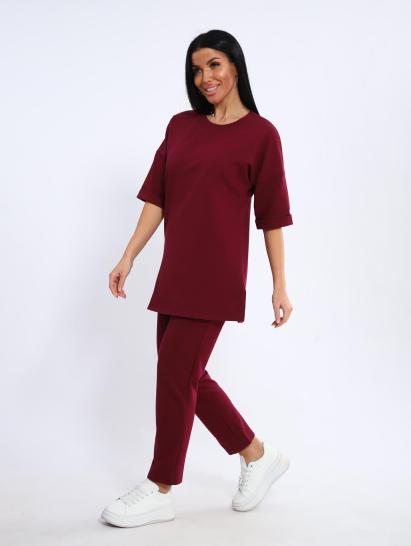 Костюм с брюками, футер с лайкрой (01048, бордовый) - фото 11