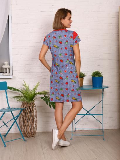 Платье трикотажное, джинс - полоска "Фрукты" (361-1) - фото 5