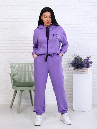 Костюм с брюками, футер с лайкрой 2-х нитка, лиловый (907-3) - фото 11