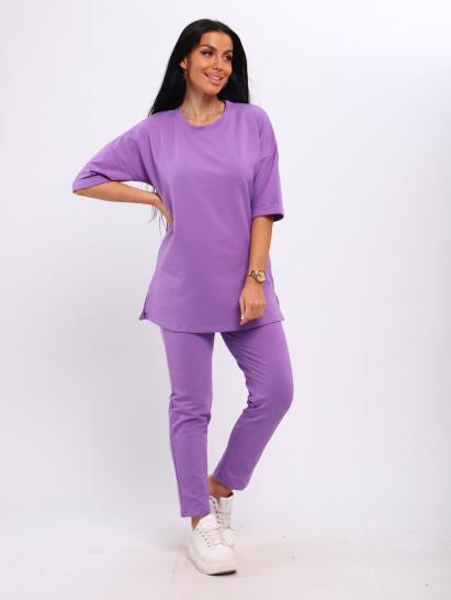 Костюм с брюками, футер с лайкрой (01048, лиловый) - фото 13