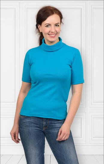 Водолазка женская, рибана с лайкрой (00837, бирюзовый) - фото 2
