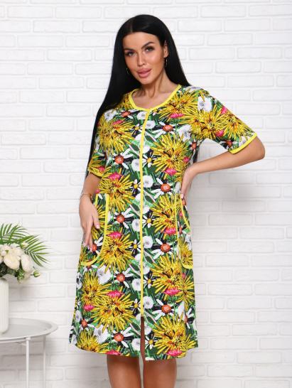 Халат женский на молнии с карманами  (00975, желтый) - фото 6